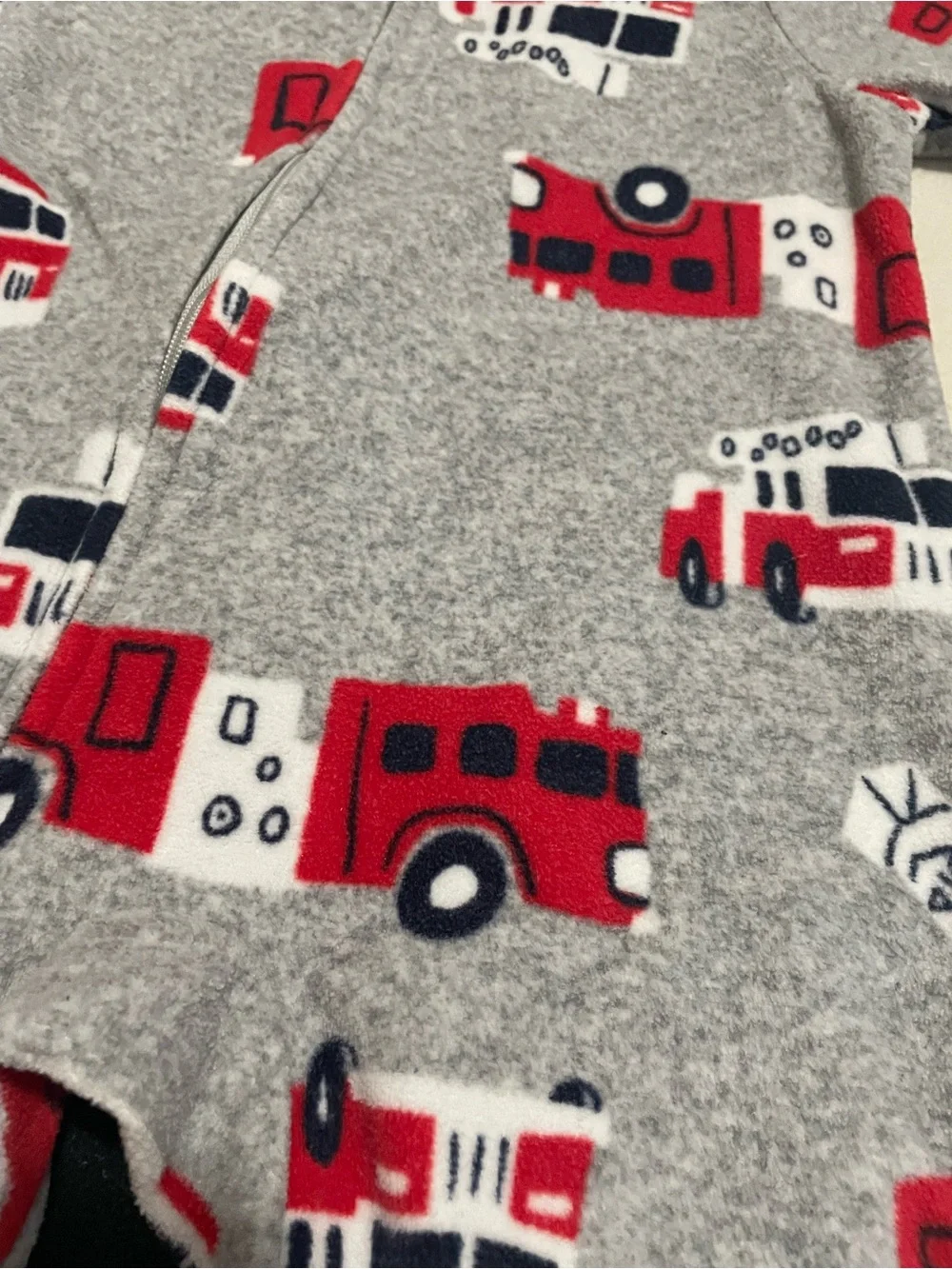 Fleece Fire Truck Footie Sleeper Bundle